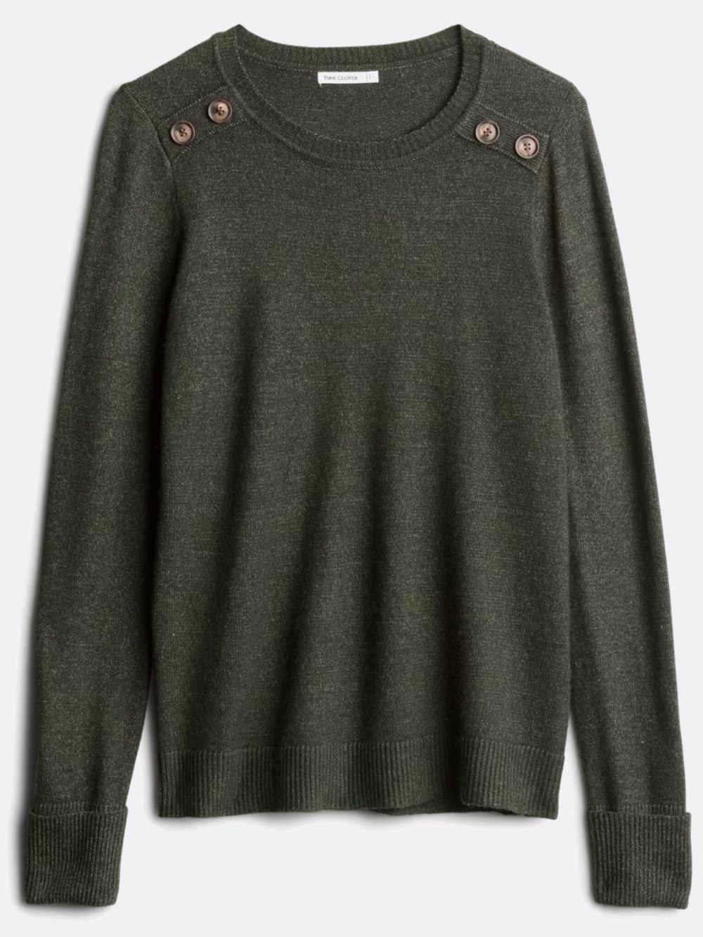Pink Clover Black Button-Shoulder Knit Sweater, XL